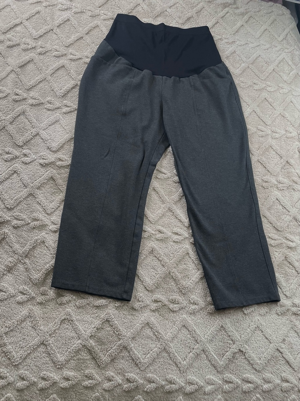 Old Navy Dark Gray Pants with Stretch Panel Waistband Sz Large Office‎ Wear